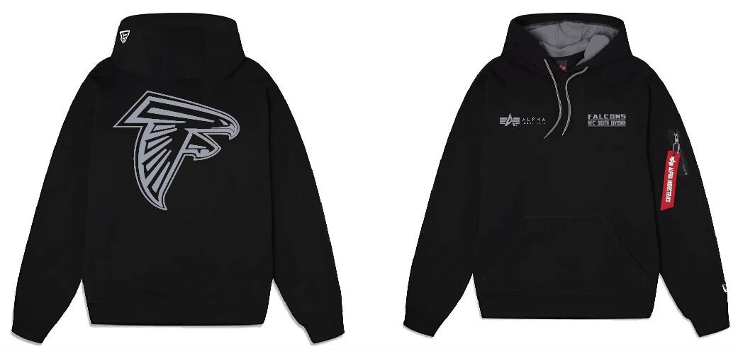 Men Atlanta Falcons 2024 Nike NFL black hoodie->nfl t-shirts->Sports Accessory